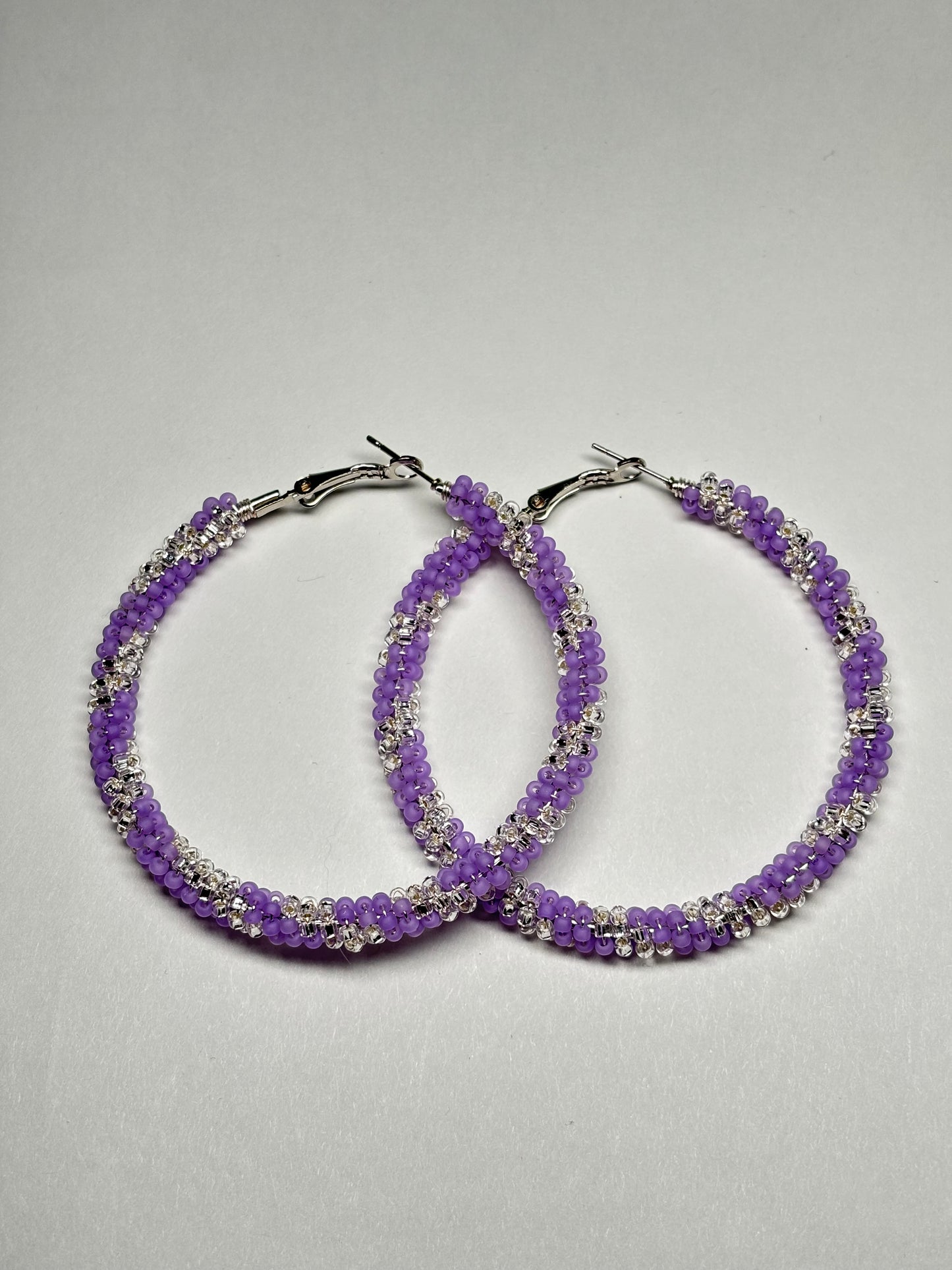 Purple and Silver Hoops