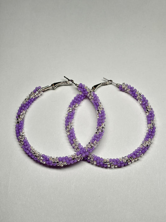 Purple and Silver Hoops