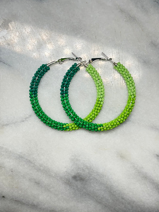 Green Ombré Hoops